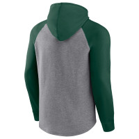 Green Bay Packers Fanatics Branded By Design Raglan Pullover Hoodie - Heathered Gray/Green