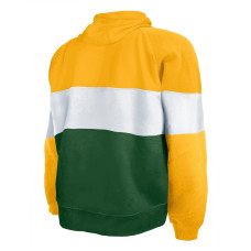 Green Bay Packers New Era Big & Tall Throwback Colorblock Pullover Hoodie - Green