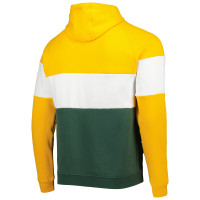 Green Bay Packers New Era Colorblock Throwback Pullover Hoodie - Green/Gold