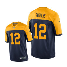 Men Green Bay Packers #12 Navy Aaron Rodgers Nike Game Jersey