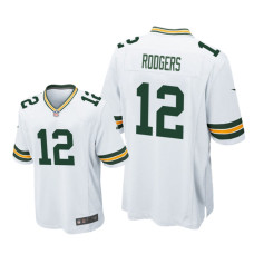 Men Green Bay Packers #12 White Aaron Rodgers Nike Game Jersey