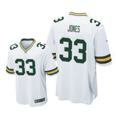 Men Green Bay Packers #33 White Aaron Jones Nike Game Jersey