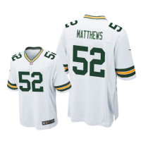 Men Green Bay Packers #52 White Clay Matthews Nike Game Jersey