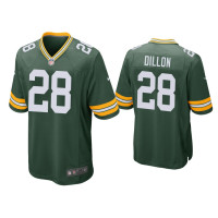 Men Green Bay Packers #28 A.J. Dillon Green 2020 NFL Draft Game Jersey