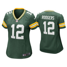 Women Green Bay Packers #12 Aaron Rodgers Green Game Jersey