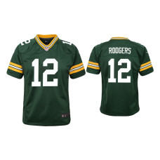 Youth Green Bay Packers #12 Aaron Rodgers Green Game Jersey