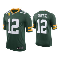 Men Green Bay Packers #12 Aaron Rodgers Vapor Limited Green Jersey