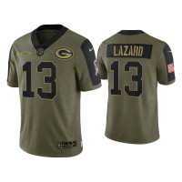 Men Green Bay Packers #13 Allen Lazard Olive 2021 Salute To Service Limited Jersey