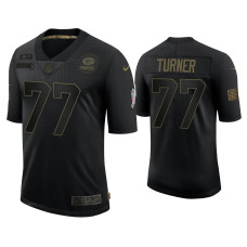 Men Green Bay Packers #77 Billy Turner Black 2020 Salute to Service Limited Jersey