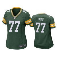 Women Green Bay Packers #77 Billy Turner Green Game Jersey