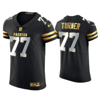 Men Green Bay Packers #77 Billy Turner Black Golden Edition Elite Jersey