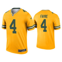 Men Green Bay Packers #4 Brett Favre Gold Inverted Legend Jersey