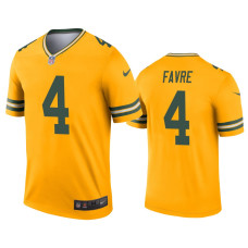 Men Green Bay Packers #4 Brett Favre Gold Inverted Legend Jersey