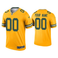 Men Green Bay Packers #00 Custom Gold Inverted Legend Jersey