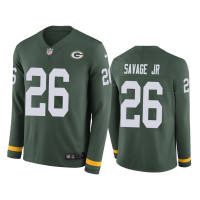 Men Green Bay Packers #26 Darnell Savage Jr. Green Therma Long Sleeve Jersey