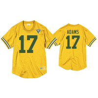 Men Green Bay Packers #17 Davante Adams Gold 75th Anniversary Throwback Jersey