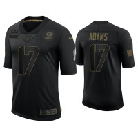 Men Green Bay Packers #17 Davante Adams Black 2020 Salute to Service Limited Jersey