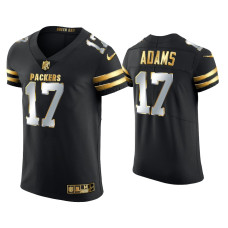 Men Green Bay Packers #17 Davante Adams Black Golden Edition Elite Jersey