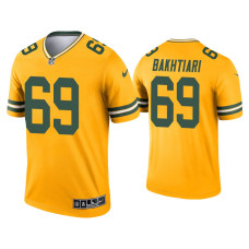 Men Green Bay Packers #69 David Bakhtiari Gold Inverted Legend Jersey