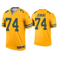 Men Green Bay Packers #74 Elgton Jenkins Gold Inverted Legend Jersey