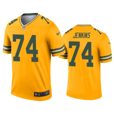 Men Green Bay Packers #74 Elgton Jenkins Gold Inverted Legend Jersey