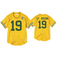 Men Green Bay Packers #19 Equanimeous St. Brown Gold 75th Anniversary Throwback Jersey