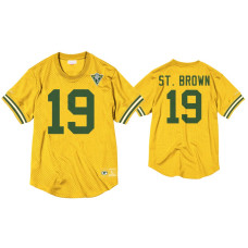 Men Green Bay Packers #19 Equanimeous St. Brown Gold 75th Anniversary Throwback Jersey