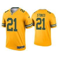 Men Green Bay Packers #21 Eric Stokes Gold Inverted Legend Jersey