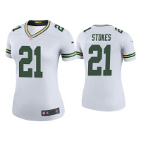 Women Green Bay Packers #21 Color Rush Legend Eric Stokes White Jersey