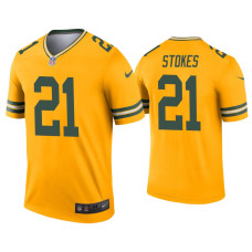 Men Green Bay Packers #21 Eric Stokes Gold Inverted Legend Jersey