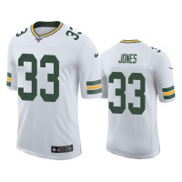 Men Green Bay Packers #33 Aaron Jones 100th Season White Vapor Limited Jersey