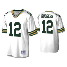 Men Green Bay Packers #12 Aaron Rodgers White 1996 Legacy Replica Throwback Jersey