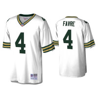 Men Green Bay Packers #4 Brett Favre White 1996 Legacy Replica Throwback Jersey