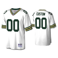 Men Green Bay Packers #00 Custom White 1996 Legacy Replica Throwback Jersey