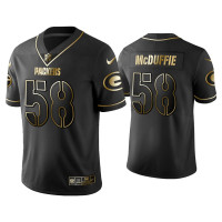 Men Green Bay Packers #58 Golden Edition Vapor Limited Packers Isaiah McDuffie Black Jersey