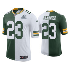 Men Green Bay Packers #23 Jaire Alexander Green White 2020 NFL Playoffs Split Jersey