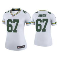 Women Green Bay Packers #67 Color Rush Legend Jake Hanson White Jersey