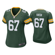 Women Green Bay Packers #67 Jake Hanson Green Game Jersey