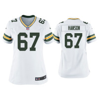 Women Green Bay Packers #67 Jake Hanson White Game Jersey