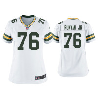 Women Green Bay Packers #76 Jon Runyan Jr. White Game Jersey