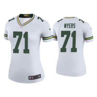 Women Green Bay Packers #71 Color Rush Legend Josh Myers White Jersey