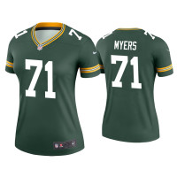 Women Green Bay Packers #71 Josh Myers Green Legend Jersey