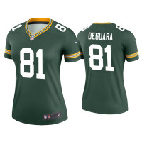 Women Green Bay Packers #81 Josiah Deguara Green Legend Jersey