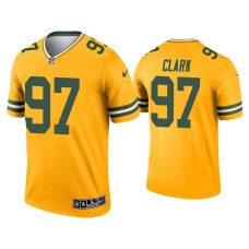 Men Green Bay Packers #97 Kenny Clark Gold Inverted Legend Jersey