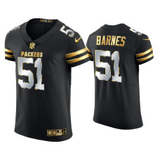 Men Green Bay Packers #51 Krys Barnes Black Golden Edition Elite Jersey