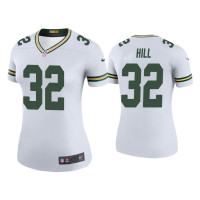 Women Green Bay Packers #32 Color Rush Legend Kylin Hill White Jersey