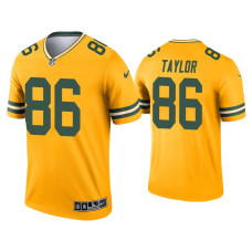 Men Green Bay Packers #86 Malik Taylor Gold Inverted Legend Jersey