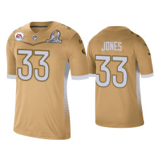 Men Green Bay Packers #33 Aaron Jones 2021 NFC Pro Bowl Game Gold Jersey