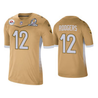 Men Green Bay Packers #12 Aaron Rodgers 2021 NFC Pro Bowl Game Gold Jersey