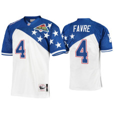 Men Green Bay Packers #4 Brett Favre Mitchell & Ness 1994 Pro Bowl White Blue NFC Jersey